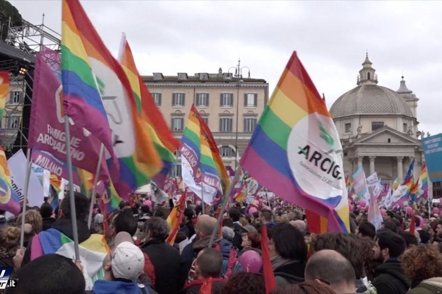 Manifestazione Unioni civili piazza del Popolo Roma&nbsp;