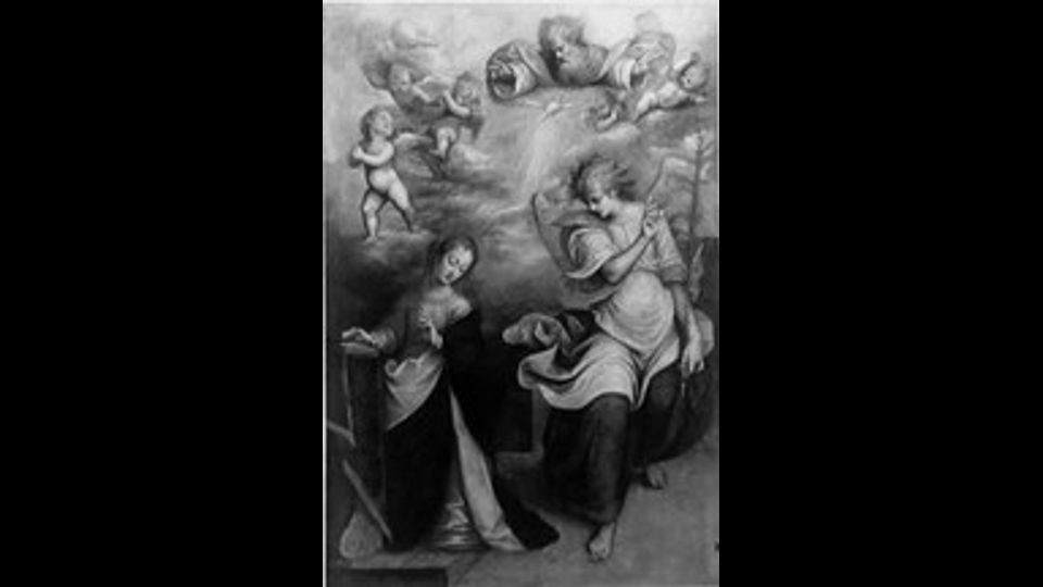 ANNUNCIAZIONE - Guglielmo Caccia detto &ldquo;Moncalvo&rdquo;&nbsp;Chiesa San Quirico &ndash; Borgo San Martino  &ndash; novembre 1996 Nella chiesa dedicata al santo patrono di questo paese in provincia di Alessandria c&rsquo;erano due grandi oli su tela, di centimetri 200 per 135,  opera entrambi di Guglielmo Caccia, detto &ldquo;Moncalvo&rdquo;: l&rsquo;Annunciazione  e la Madonna del Rosario. Scompaiono nel novembre del 1996 e da allora non se ne hanno piu&rsquo; notizie.