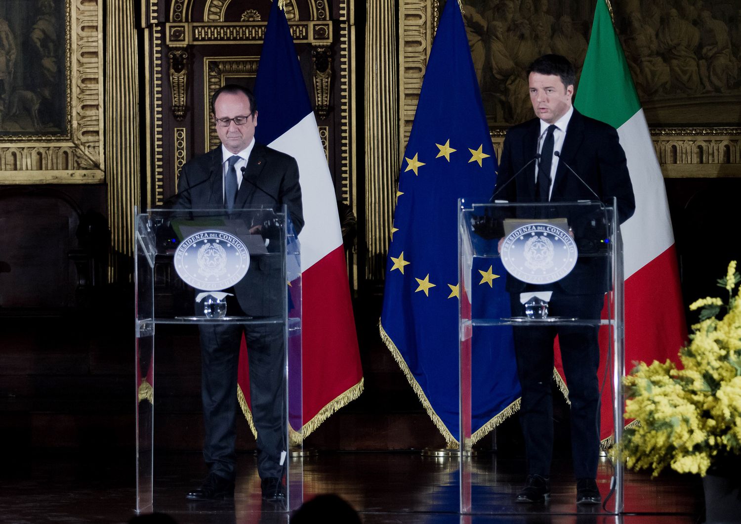 Hollande - Renzi (Afp)&nbsp;