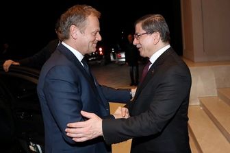 &nbsp; Vertice Ue&nbsp;Tusk Davutoglu - afp