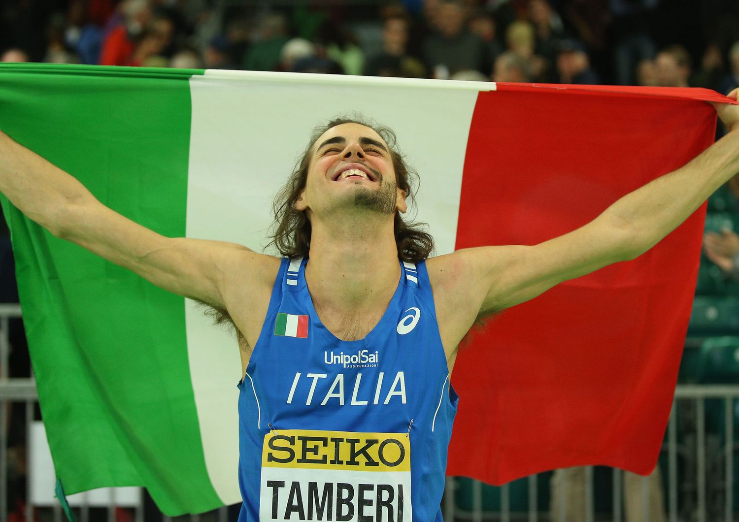 Gianmarco Tamberi campione europeo di salto in alto (Afp)&nbsp;