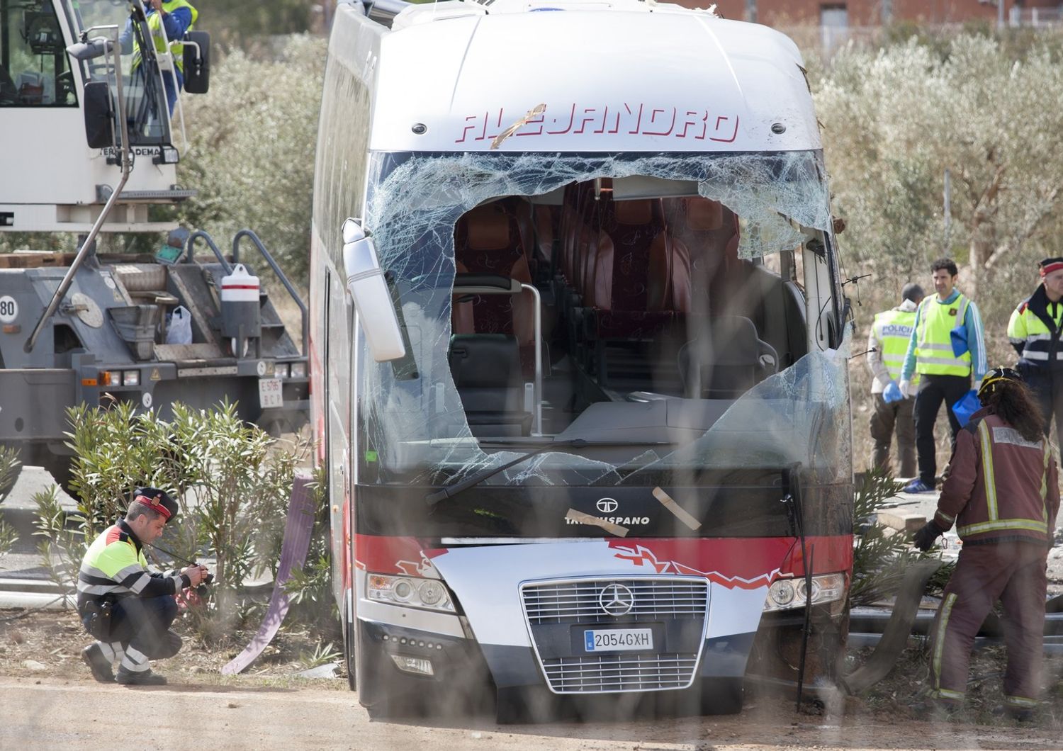 Catalogna, Spagna, barcellona, si ribalta bus erasmus