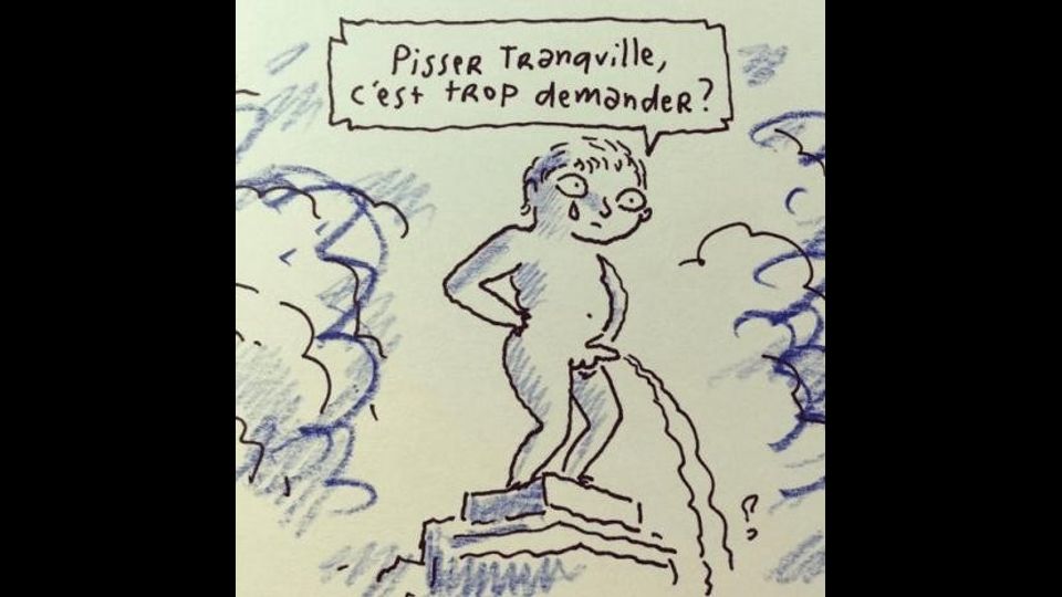 &nbsp; &nbsp;Bruxelles, la solidariet&agrave; corre su Twitter. Il Manneken Pis urina sui simboli del terrorismo&nbsp;(foto da Twitter)