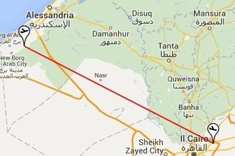 mappa aereo dirottato Cairo&nbsp;