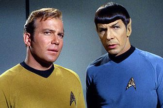 &nbsp;capitano kirk william shatner e dottor spock leonard nimoy