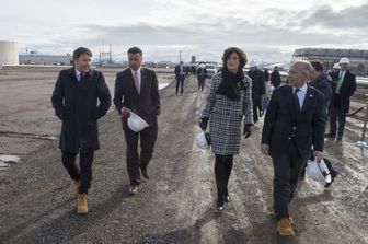 Renzi visita l'impianto EnelGP (foto da Palazzo Chigi)&nbsp;