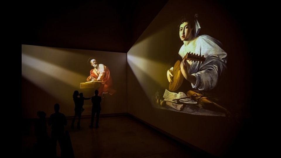 Caravaggio Experience: la video installazione al Palazzo delle Esposizioni di Roma &nbsp;fino al 3 luglio (Elaborazione grafica: The Fake Factory. Immagine Foto Scala Firenze)