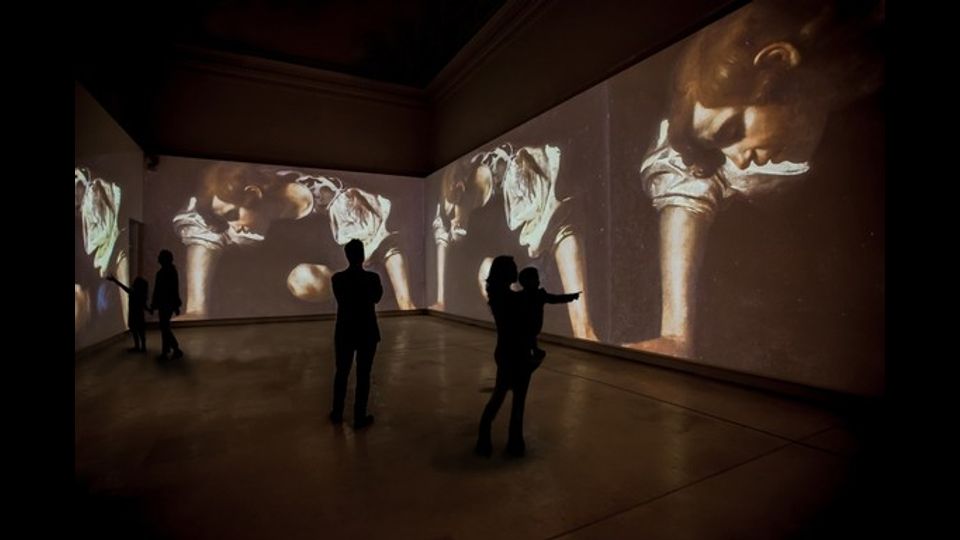 Caravaggio Experience: la video installazione al Palazzo delle Esposizioni di Roma &nbsp;fino al 3 luglio (Elaborazione grafica: The Fake Factory. Immagine Foto Scala Firenze)