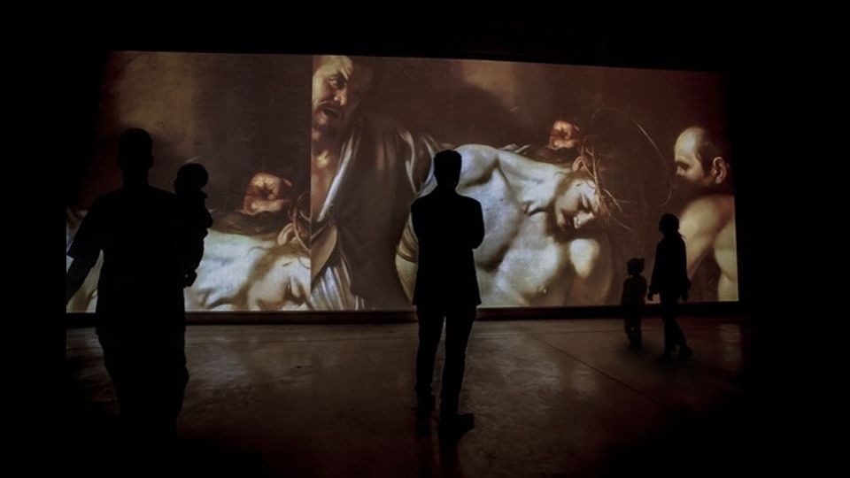 Caravaggio Experience: la video installazione al Palazzo delle Esposizioni di Roma &nbsp;fino al 3 luglio (Elaborazione grafica: The Fake Factory. Immagine Foto Scala Firenze)