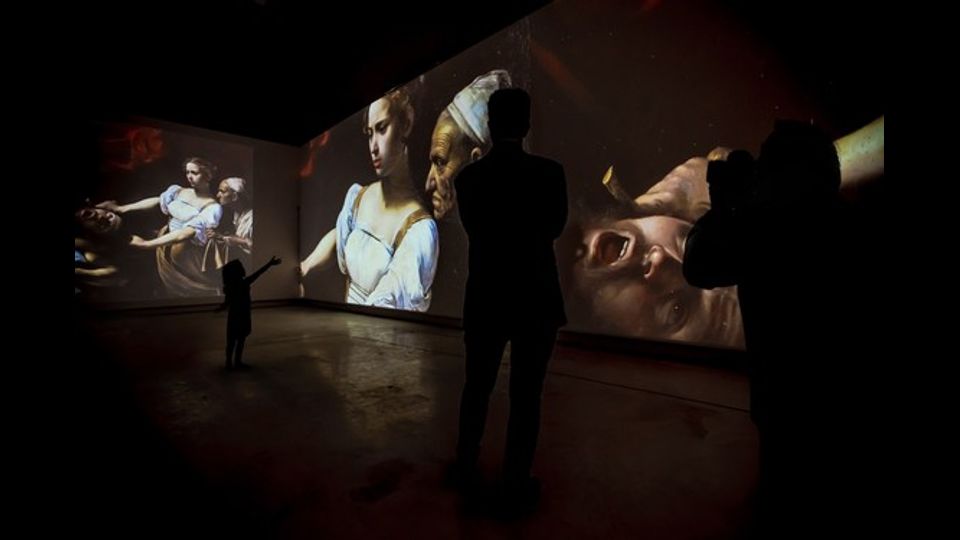 Caravaggio Experience: la video installazione al Palazzo delle Esposizioni di Roma &nbsp;fino al 3 luglio (Elaborazione grafica: The Fake Factory. Immagine Foto Scala Firenze)