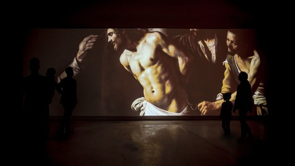 Caravaggio Experience: la video installazione al Palazzo delle Esposizioni di Roma &nbsp;fino al 3 luglio (Elaborazione grafica: The Fake Factory. Immagine Foto Scala Firenze)