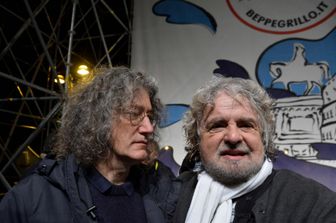 &nbsp;Casaleggio e Beppe Grillo (Imago)