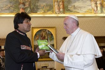 Evo Morales, presidente Bolivia e papa Francesco (afp)&nbsp;