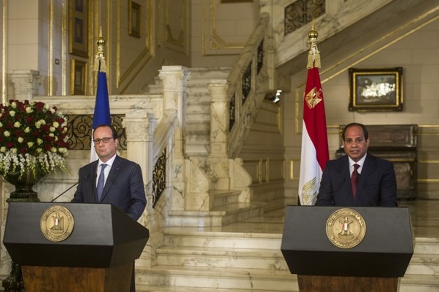 &nbsp;Hollande Al Sisi (Afp)