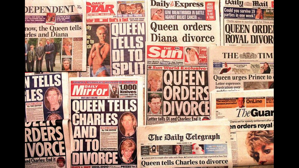 L'annuncio del divorzio tra il principe Carlo e Diana il 21 dicembre 1995