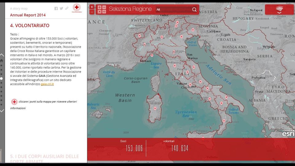 Dalla ricerca di un ristorante alla mappatura della diffusione di un virus, dall'individuazione di un guasto alla rete elettrica al monitoraggio delle buche sul manto stradale o dell'inquinamento in citta': le mappe digitali possono aiutarci a raccontare una storia, essere usate dalla protezione civile in caso di calamita', per regolare il transito nei porti, il traffico cittadino, per decidere dove e' piu' conveniente avviare un'attivita' commerciale o irrigare risparmiando acqua. Partono da qui le riflessioni e le analisi della conferenza Esri Italia 2016, che riunisce ogni anno aziende, amministratori pubblici, esperti per fare il punto sullo stato dell'arte delle tecnologie geospaziali e le loro applicazioni&nbsp;