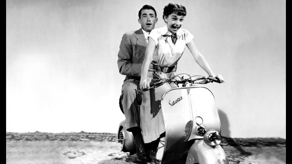 La Vespa nel film 'Vacanze Romane', con Gregory Peck e Audrey Hepburn&nbsp;