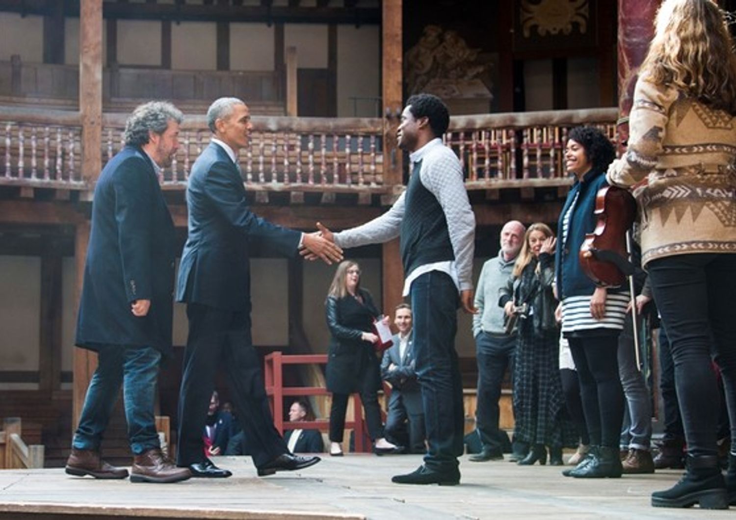 &nbsp;Globe Theatre Amleto Shakespeare Obama - afp