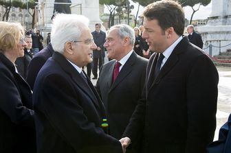 &nbsp;Festa della liberazione Mattarella Renzi &nbsp;altare della patria - quirinale