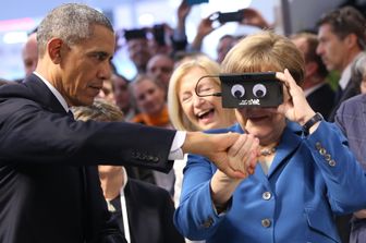 &nbsp;Obama e Merkel visitano industria a Hannover