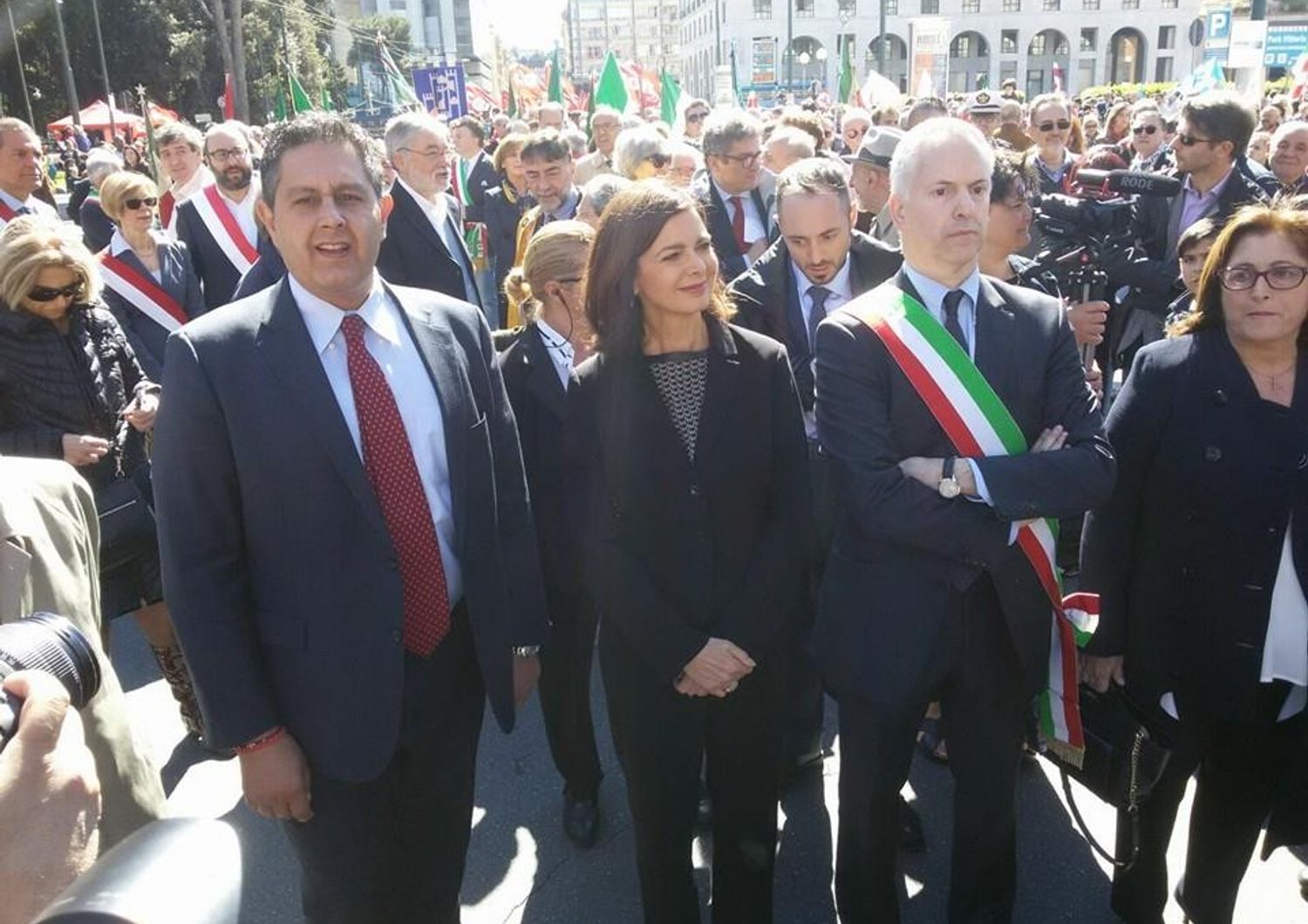 &nbsp;Giovanni Toti Laura Boldrini Festa della liberazione genova - fb