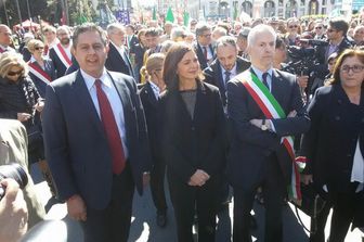 &nbsp;Giovanni Toti Laura Boldrini Festa della liberazione genova - fb