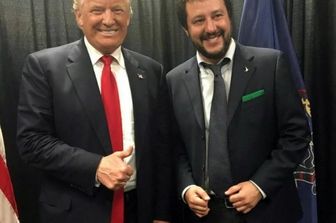 &nbsp;Usa 2016 Filadelfia Matteo Salvini e Donald Trump - twitter