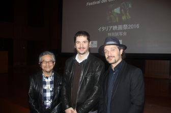 Go Nagai, Gabriele Mainetti e Claudio Santamaria a Tokyo - foto di Pietro Coccia