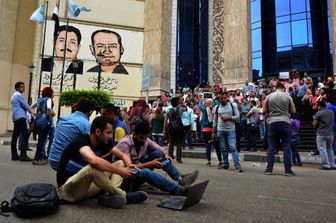 &nbsp;Egitto protesta giornalisti (Afp)