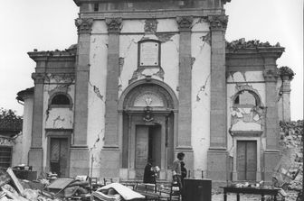 7 maggio 1976, villaggio di Buia. Chiesa distrutta (afp)&nbsp;