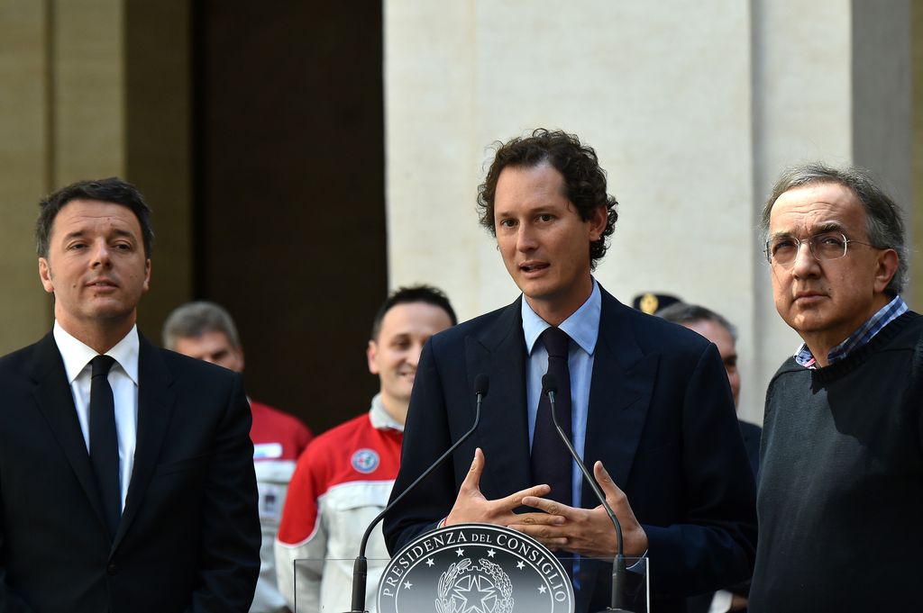 Matteo Renzi con Sergio Marchionne e John Elkann