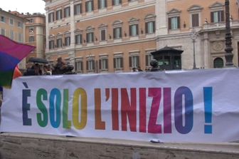 &nbsp;festeggiamenti Montecitorio unioni civili