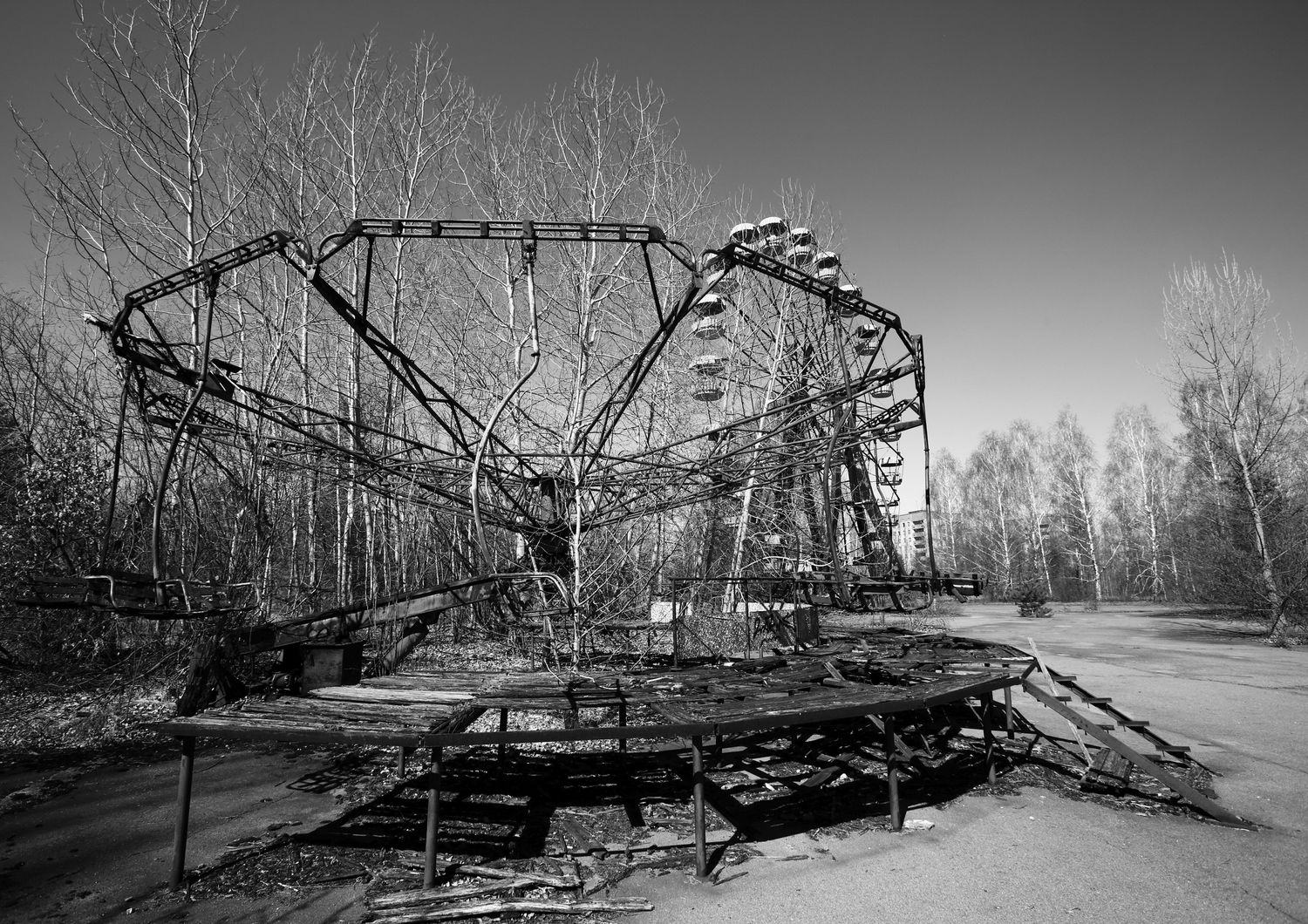 Parco divertimento a Pripyat, Ucraina (1986)Inaugurato il 1 maggio ma il disastro di Chernobyl (26 aprile) ha fatto s&igrave; che restasse aperto solo un paio d'ore