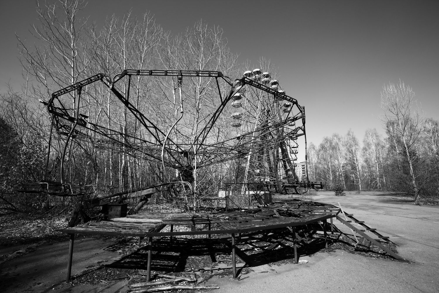 Parco divertimento a Pripyat, Ucraina (1986)Inaugurato il 1 maggio ma il disastro di Chernobyl (26 aprile) ha fatto s&igrave; che restasse aperto solo un paio d'ore