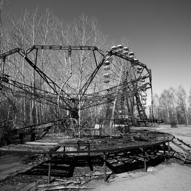 Parco divertimento a Pripyat, Ucraina (1986)Inaugurato il 1 maggio ma il disastro di Chernobyl (26 aprile) ha fatto s&igrave; che restasse aperto solo un paio d'ore
