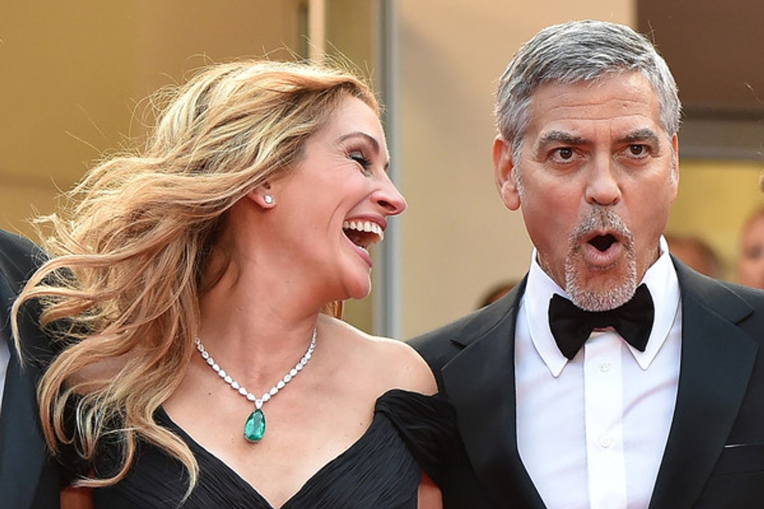 Julia Roberts e George Clooney, protagonisti del film &quot;Money Monster&quot; (Afp)&nbsp;
