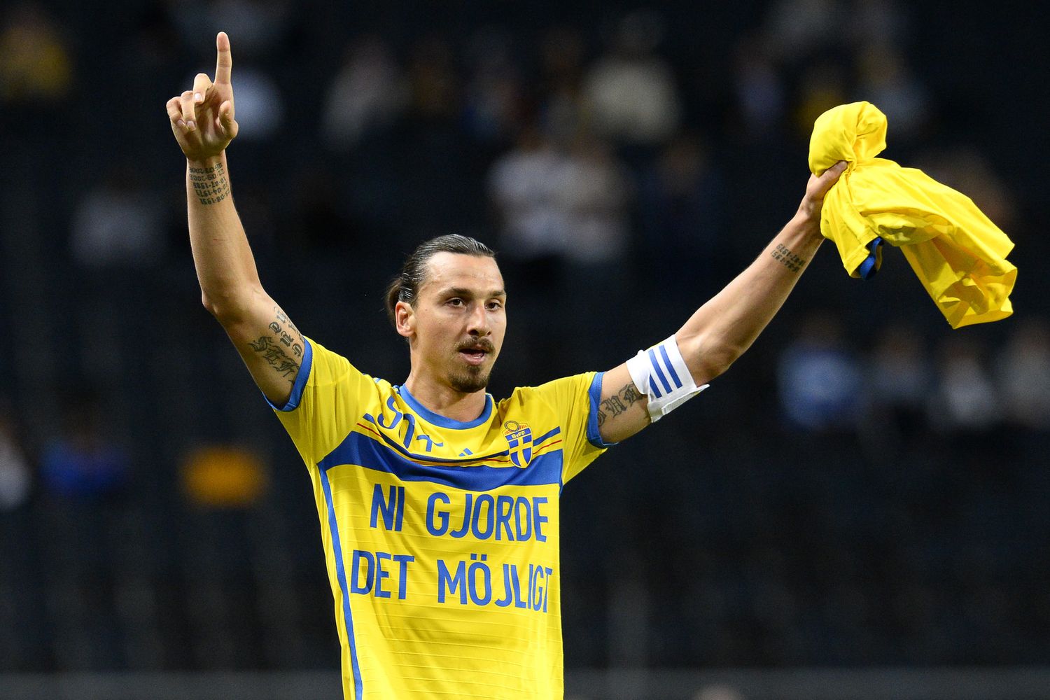 Zlatan Ibrahimovic con la nazionale Svedese (afp)&nbsp;
