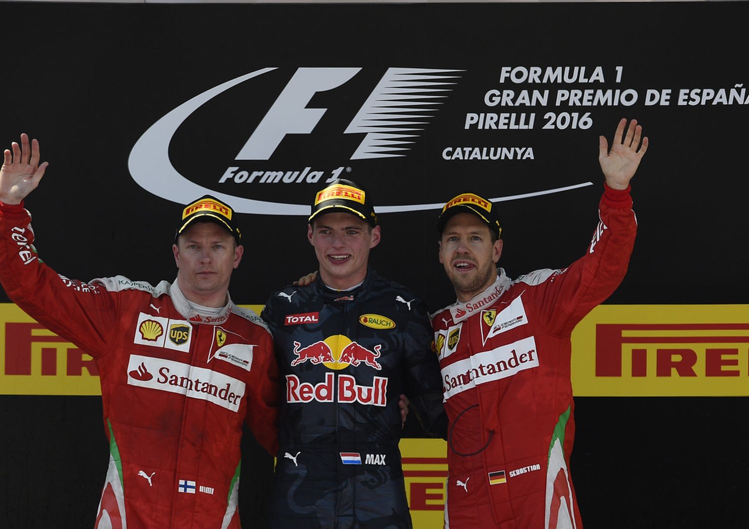 Kimi Raikkonen,  Max Verstappen e Sebastian Vettel  (Afp)&nbsp;