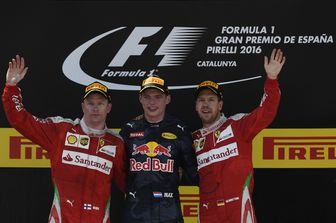 Kimi Raikkonen,  Max Verstappen e Sebastian Vettel  (Afp)&nbsp;