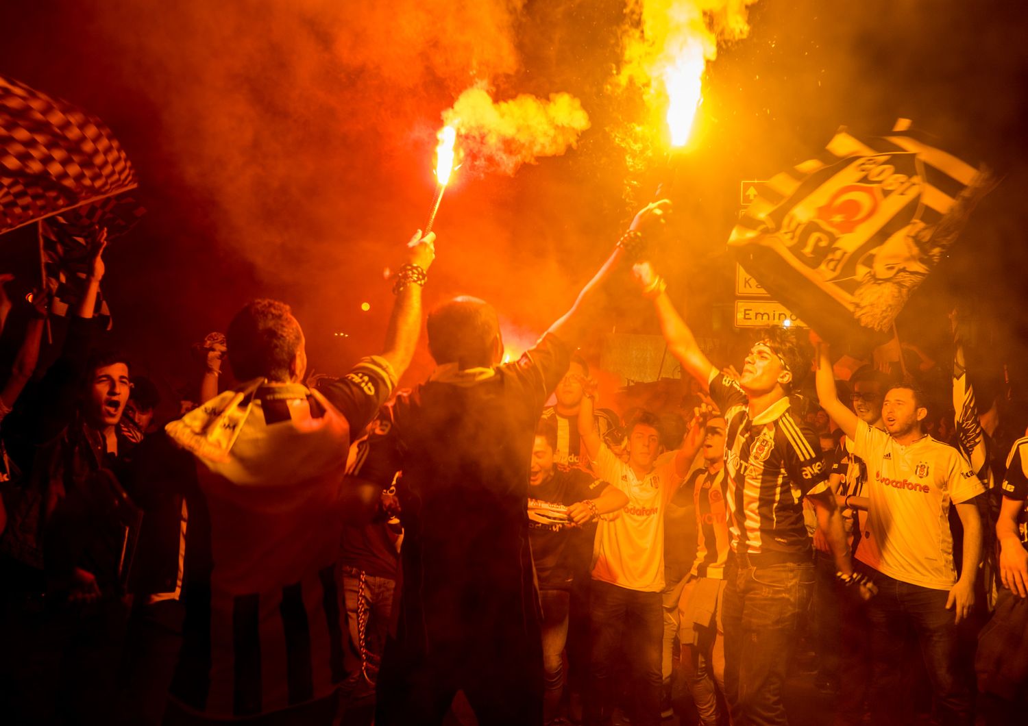 &nbsp;Turchia, Besiktas Eskisehirspor incendiano stadio Bosforo - afp