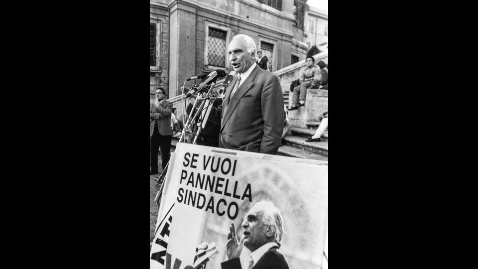 Marco Pannella, candidato a sindaco di Roma nel 1989 (agf)&nbsp;