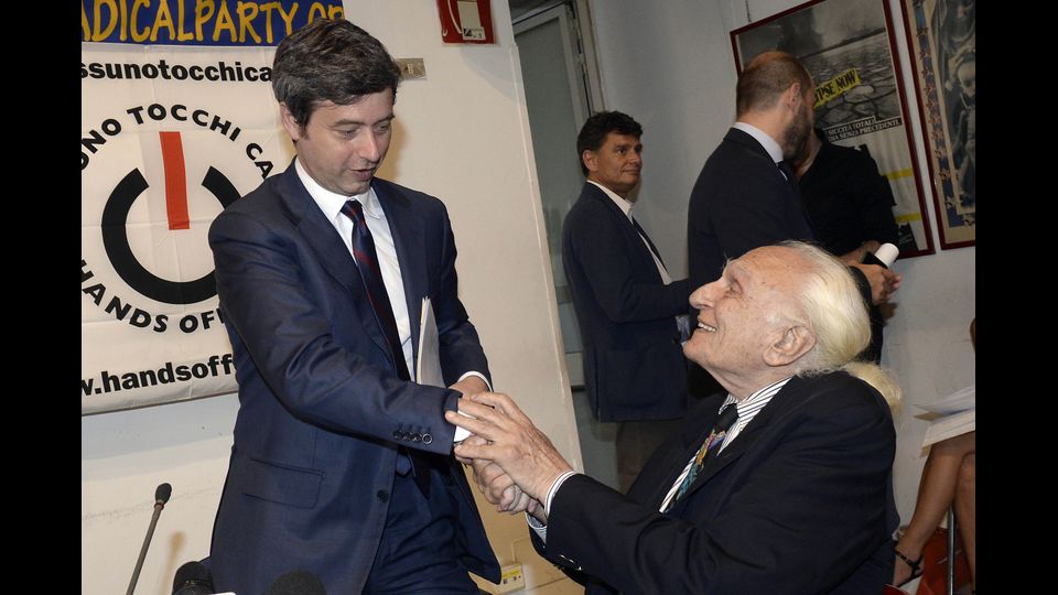Marco Pannella con Andrea Orlando (imagoeconomica)&nbsp;