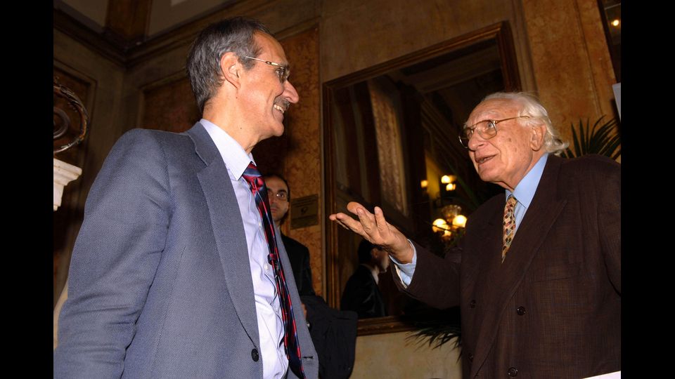 Marco Pannella con Pietro Ichino (imagoeconomica)&nbsp;