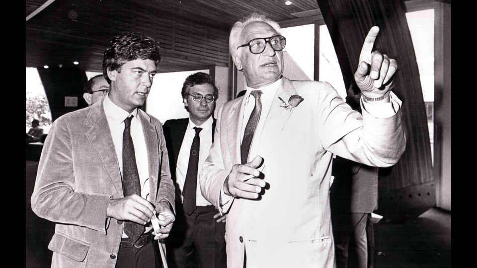 Marco Pannella con Marco Martelli (imagoeconomica)&nbsp;