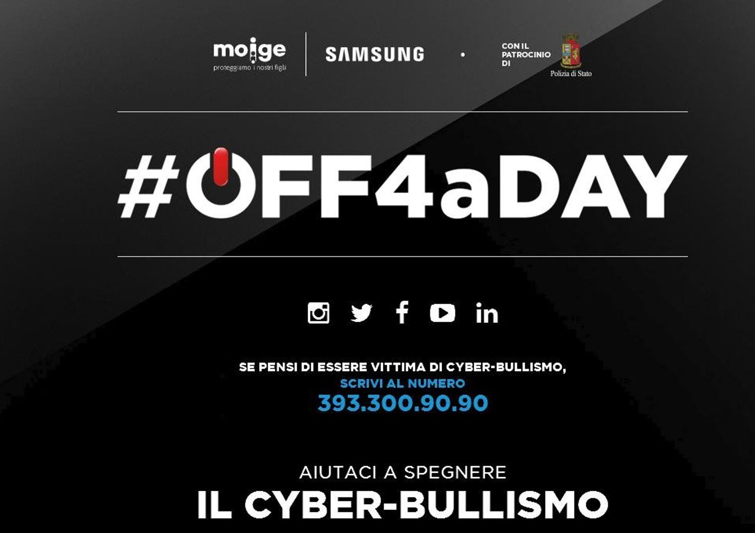 &nbsp;Samsung Miur Moige #OFF4aDAY cyberbullismo - sito