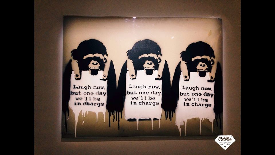 Le opere di Banksy in mostra a Roma a Palazzo Cipolla
