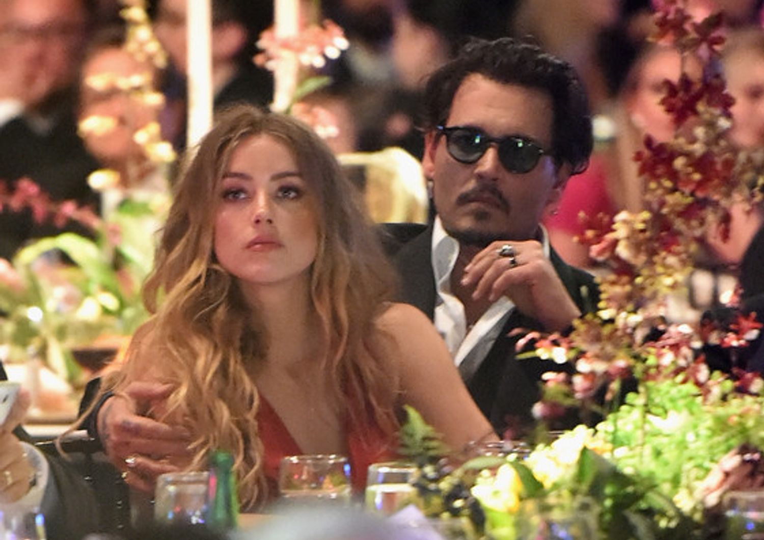 Amber Heard e Johnny Depp all'Art of Elysium. Heaven Gala 2016 a Culver City, California (Afp)