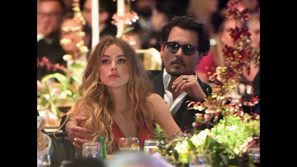 Amber Heard e Johnny Depp all'Art of Elysium. Heaven Gala 2016 a Culver City, California (Afp)