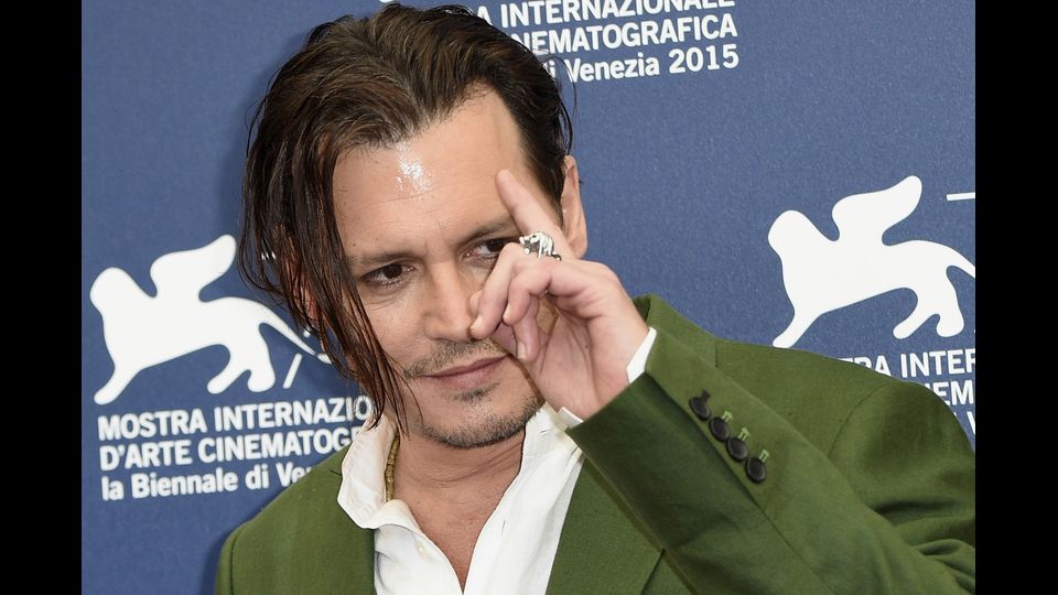 Johnny Depp a Venezia,  alla 72esima Mostra Internazionale d' Arte Cinematografica. Photocall del film &quot;Black Mass&quot;