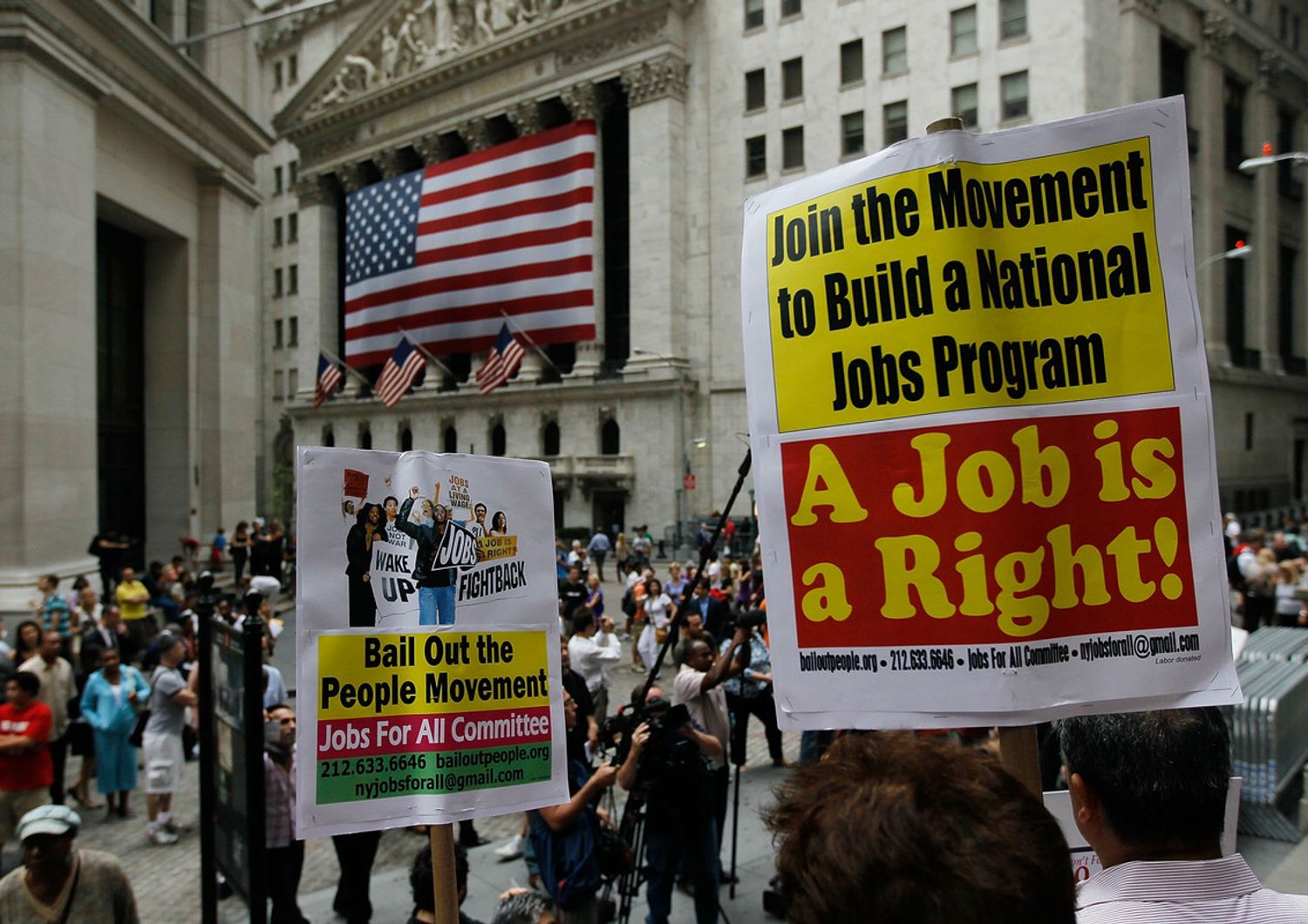 proteste disoccupati Usa (Afp)